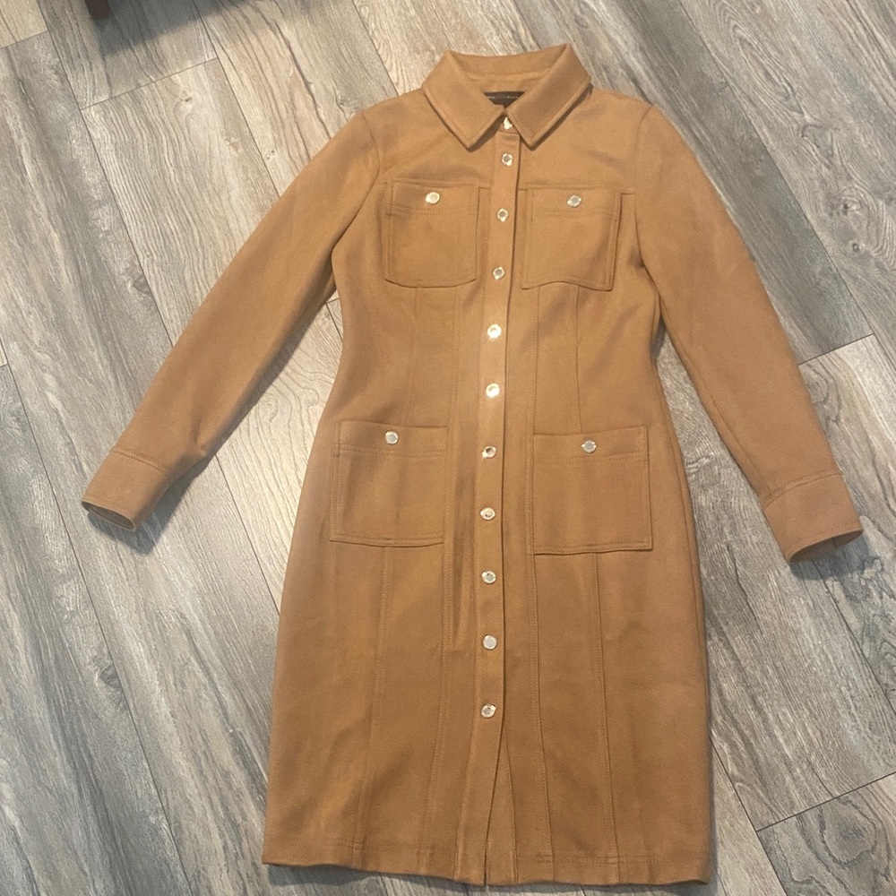White House Black Market Camel Coat or Dress - Picture 2 of 12